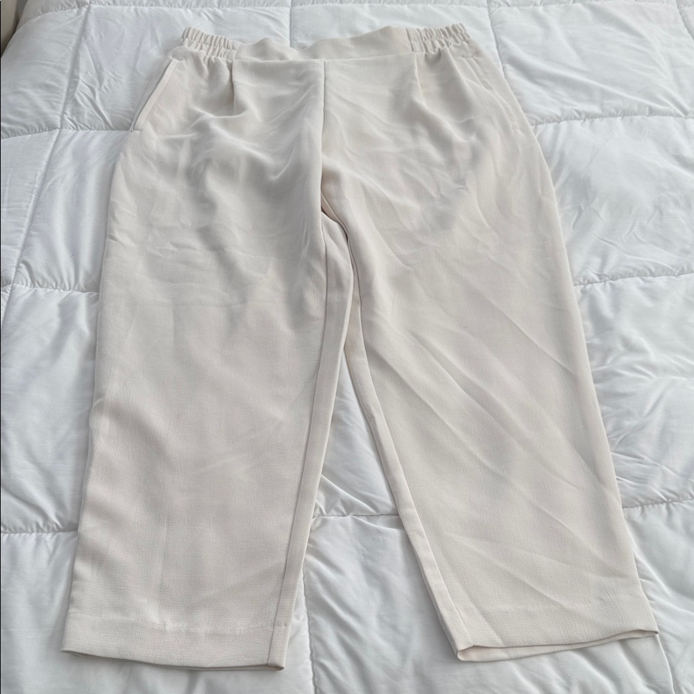 A New Day Beige Elastic Waist Pants